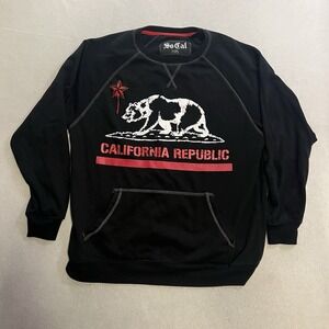 Vintage No Fear So Cal Sweatshirt Men's XL Black Pullover California Bear Y2K